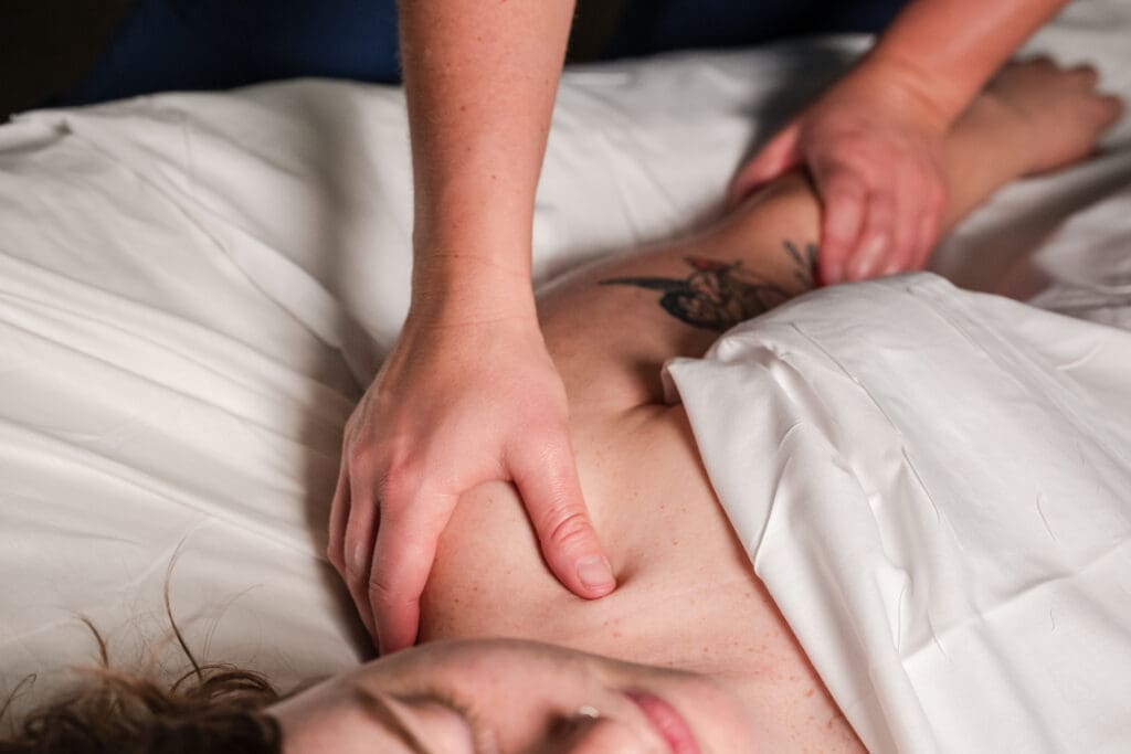 A person getting a massage
